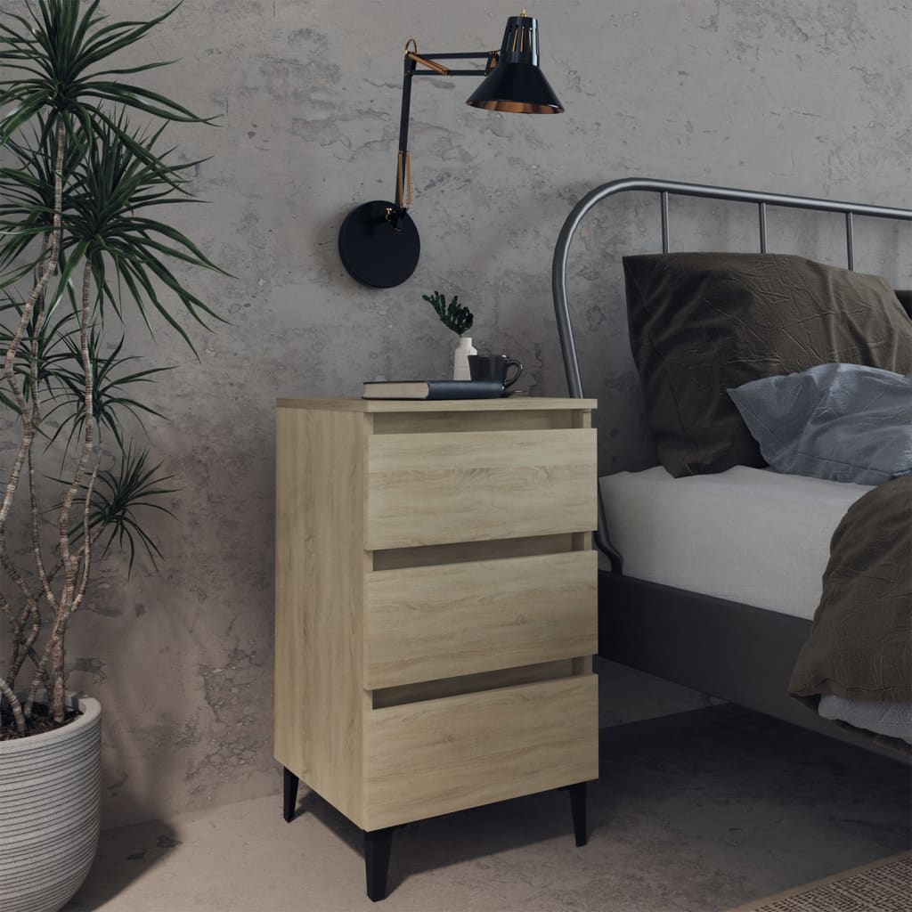 VXL8720286357200_m_en_hd_1.jpg vidaXL Nočný stolík kovové nohy dub sonoma 40x35x69 cm – Obrázok 1