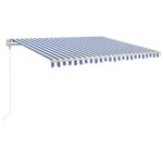 vidaXL Automaticky zaťahovacia markíza 400x350 cm modrá a biela – Obrázok 2