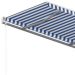 vidaXL Automaticky zaťahovacia markíza 400x350 cm modrá a biela – Obrázok 5
