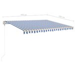 vidaXL Automaticky zaťahovacia markíza 400x350 cm modrá a biela – Obrázok 8