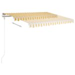 vidaXL Ručne zaťahovacia markíza s LED 300x250 cm žlto-biela – Obrázok 6