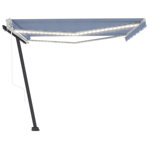 VXL8720286400753_g_en_hd_2.jpg vidaXL Automatická markíza s LED a senzorom vetra 400x300cm modrobiela – Obrázok 3
