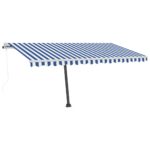 vidaXL Automatická markíza s LED a senzorom vetra 400x300cm modrobiela – Obrázok 4