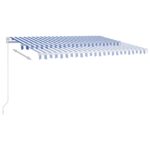 vidaXL Automatická markíza s LED a senzorom vetra 400x300cm modrobiela – Obrázok 6
