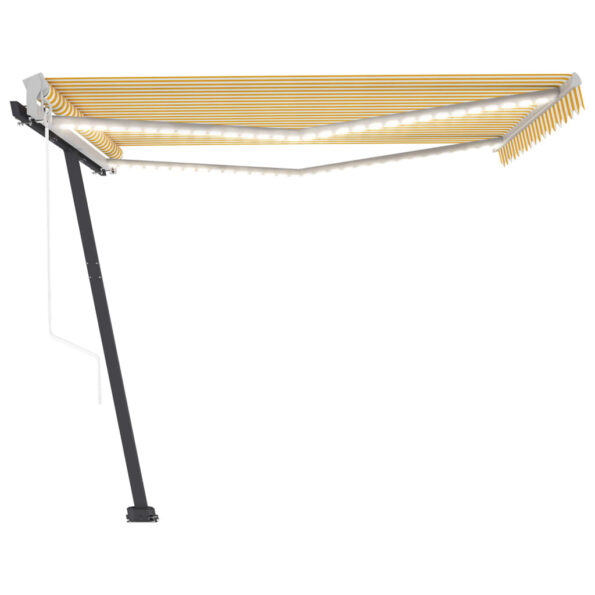 vidaXL Automatická markíza s LED a senzorom vetra 450x300cm žlto-biela – Obrázok 3
