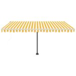 vidaXL Automatická markíza s LED a senzorom vetra 450x300cm žlto-biela – Obrázok 5