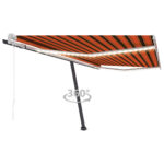 vidaXL Automatická markíza s LED a senzorom 450x300 cm oranžovo-hnedá