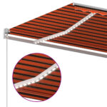 vidaXL Automatická markíza s LED a senzorom 450x300 cm oranžovo-hnedá – Obrázok 7
