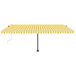 vidaXL Voľne stojaca ručne zaťahovacia markíza 500x350 cm, žlto biela – Obrázok 4