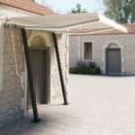 vidaXL Ručne zaťahovacia markíza s LED 3x2,5 m krémová