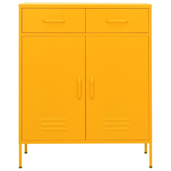 vidaXL Úložná skrinka horčicovo-žltá 80x35x101,5 cm oceľ – Obrázok 5
