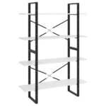 vidaXL 4-poschodová knižnica biela 100x30x140 cm drevotrieska – Obrázok 2