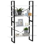 vidaXL 4-poschodová knižnica biela 100x30x140 cm drevotrieska – Obrázok 4