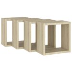 vidaXL Nástenné police 4 ks dub sonoma 30x15x30 cm – Obrázok 5