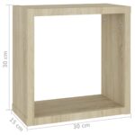 vidaXL Nástenné police 4 ks dub sonoma 30x15x30 cm – Obrázok 11