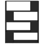 vidaXL Knižnica/deliaca stena čierna 100x24x124 cm – Obrázok 5