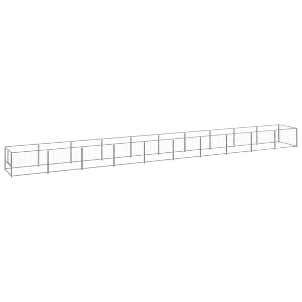VXL8720286663820_a_en_hd_1.jpg vidaXL Koterec pre psy strieborný 10 m² oceľ – Obrázok 1