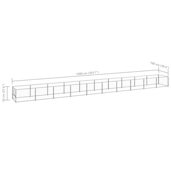 VXL8720286663820_g_en_hd_5.jpg vidaXL Koterec pre psy strieborný 10 m² oceľ – Obrázok 6