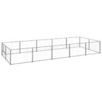 vidaXL Koterec pre psy strieborný 10 m² oceľ