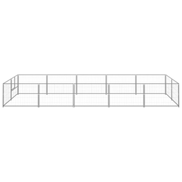 VXL8720286663950_g_en_hd_1.jpg vidaXL Koterec pre psy strieborný 10 m² oceľ – Obrázok 2