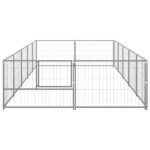 vidaXL Koterec pre psy strieborný 10 m² oceľ – Obrázok 3