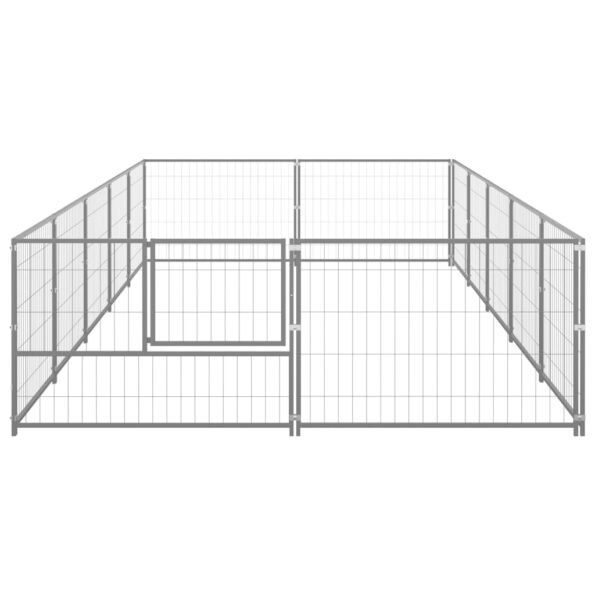 VXL8720286663950_g_en_hd_2.jpg vidaXL Koterec pre psy strieborný 10 m² oceľ – Obrázok 3