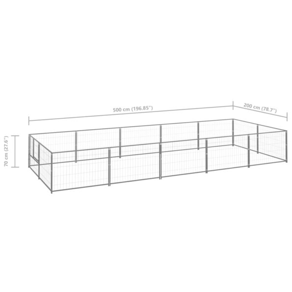 VXL8720286663950_g_en_hd_5.jpg vidaXL Koterec pre psy strieborný 10 m² oceľ – Obrázok 6