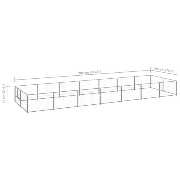 VXL8720286663974_g_en_hd_5.jpg vidaXL Koterec pre psy strieborný 14 m² oceľ – Obrázok 6