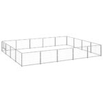 vidaXL Koterec pre psy strieborný 20 m² oceľ