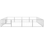vidaXL Koterec pre psy strieborný 20 m² oceľ – Obrázok 3