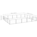 vidaXL Koterec pre psy strieborný 20 m² oceľ – Obrázok 6