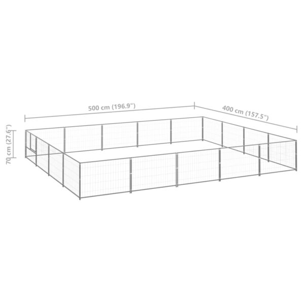 VXL8720286664254_g_en_hd_5.jpg vidaXL Koterec pre psy strieborný 20 m² oceľ – Obrázok 6
