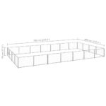 vidaXL Koterec pre psy strieborný 28 m² oceľ – Obrázok 6
