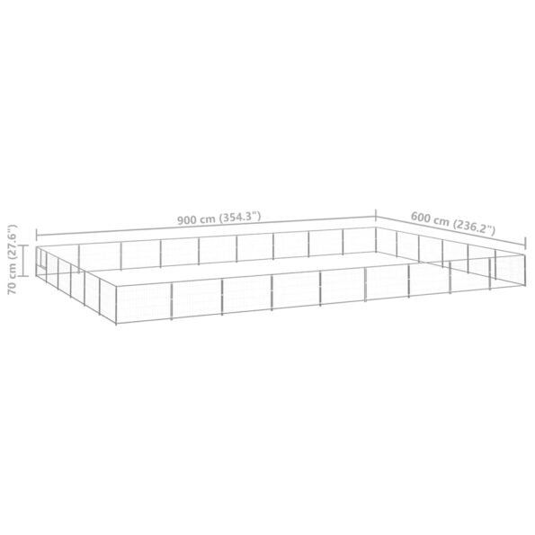 VXL8720286664513_g_en_hd_5.jpg vidaXL Koterec pre psov strieborný 54 m² oceľ – Obrázok 6