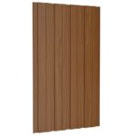 vidaXL Strešné panely 36 ks pozinkovaná oceľ hnedé 80x45 cm – Obrázok 5