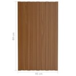 vidaXL Strešné panely 36 ks pozinkovaná oceľ hnedé 80x45 cm – Obrázok 7