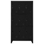 vidaXL Uzamykacia skriňa čierna 90x45x180 cm oceľová – Obrázok 2