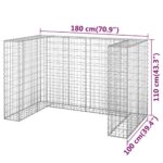vidaXL Gabiónová stena na odpadkové koše, oceľ 180x100x110 cm – Obrázok 7