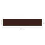 vidaXL Zaťahovacia bočná markíza na terasu 117x600 cm hnedá – Obrázok 8