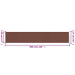 vidaXL Zaťahovacia bočná markíza na terasu 117x600 cm hnedá – Obrázok 9