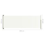 vidaXL Zaťahovacia bočná markíza na terasu 220x600 cm krémová – Obrázok 8