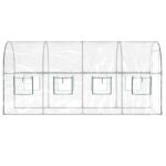 vidaXL Skleník priehľadný 160x400x190 cm PVC a práškovaná oceľ – Obrázok 4