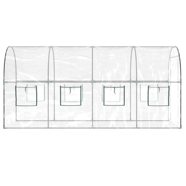 vidaXL Skleník priehľadný 160x400x190 cm PVC a práškovaná oceľ – Obrázok 4