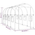 vidaXL Skleník priehľadný 160x400x190 cm PVC a práškovaná oceľ – Obrázok 6