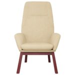 vidaXL Relaxačné kreslo krémové látkové – Obrázok 3