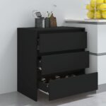 vidaXL Komoda, čierna 70x41x75 cm, kompozitné drevo – Obrázok 5