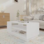 vidaXL Konferenčný stolík biely 102x55x43 cm drevotrieska – Obrázok 3