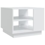 vidaXL Konferenčný stolík biely 55x55x43 cm drevotrieska – Obrázok 2