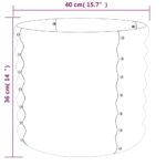 vidaXL Záhradný kvetináč práškovaná oceľ 40x40x36 cm hnedý – Obrázok 4