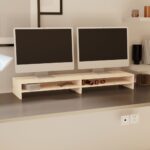 vidaXL Stojan na monitor 100x24x13 cm masívna borovica – Obrázok 3
